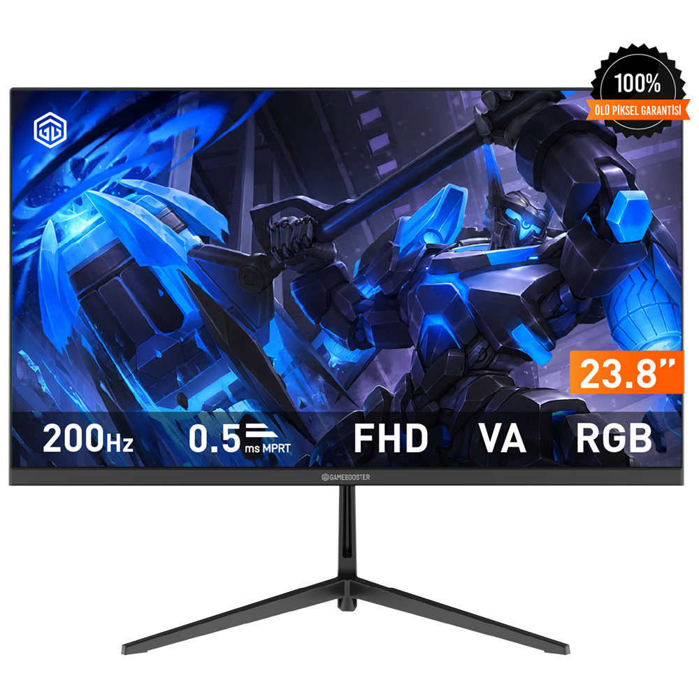 GameBooster Ruvie EF20 23.8" 200Hz 0.5ms HDMI DP RGB Adaptive Sync HDR10 FHD VA Gaming Monitör