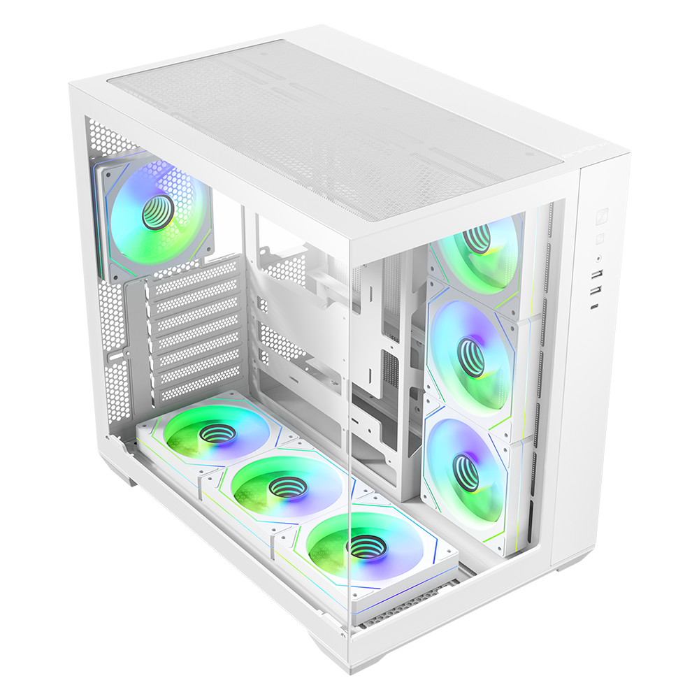 BitFenix AL118 850W 80+ Bronze Tempered Glass 7x ARGB USB 3.0 Beyaz ATX Mid Tower Kasa