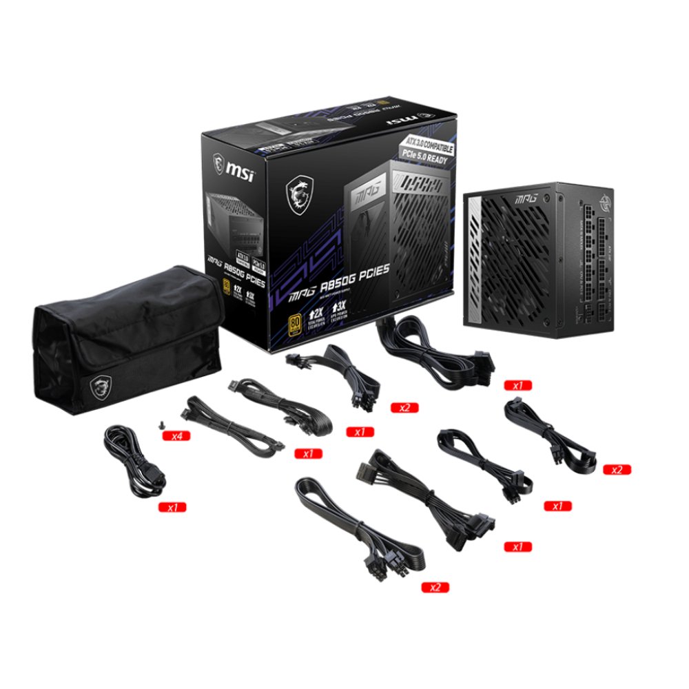 MSI MPG A850G 850W 80+ Gold GEN 5.1 ATX 3.1 Full Modüler PSU
